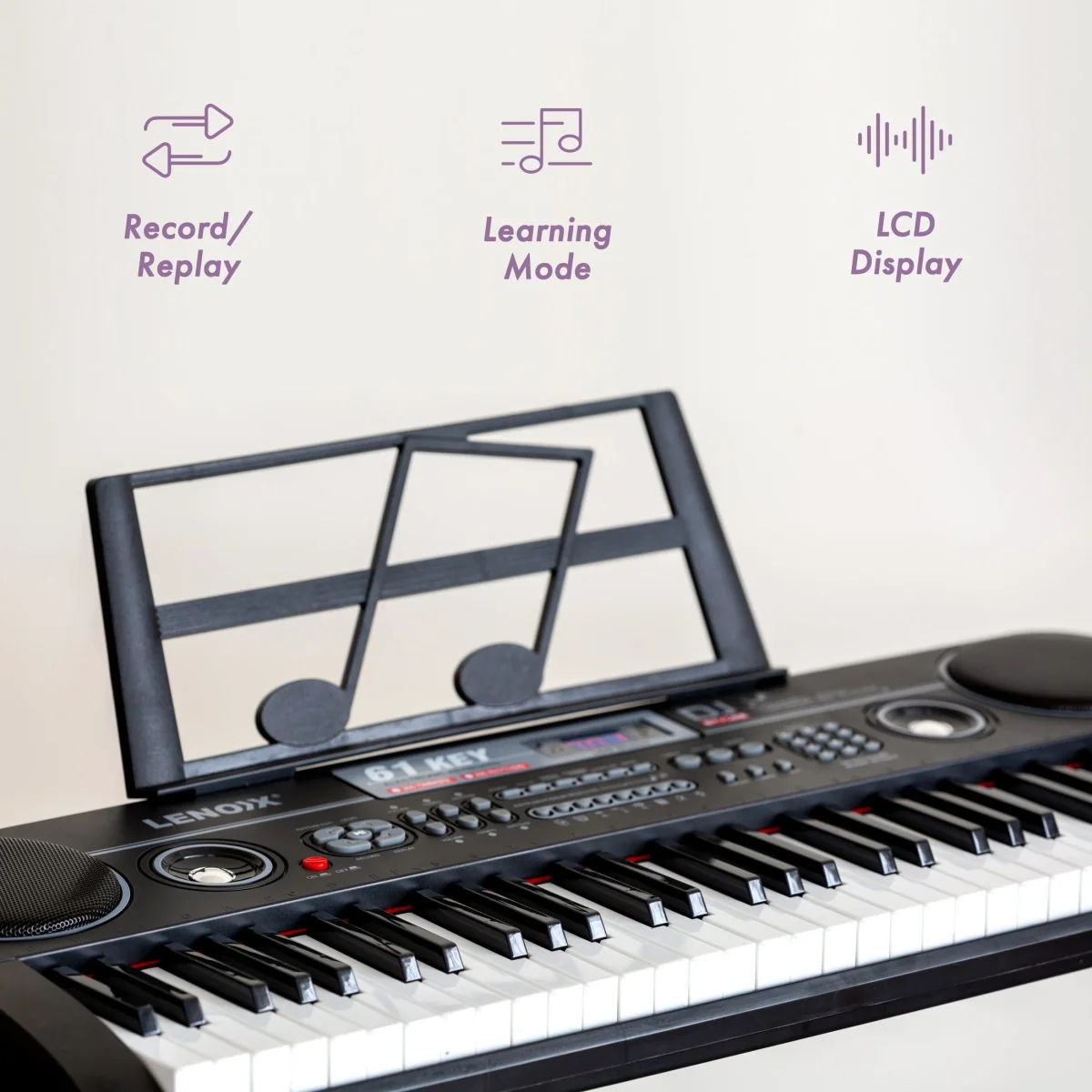 61 Keys Electronic Piano Keyboard with Stand and Microphone - Image 4