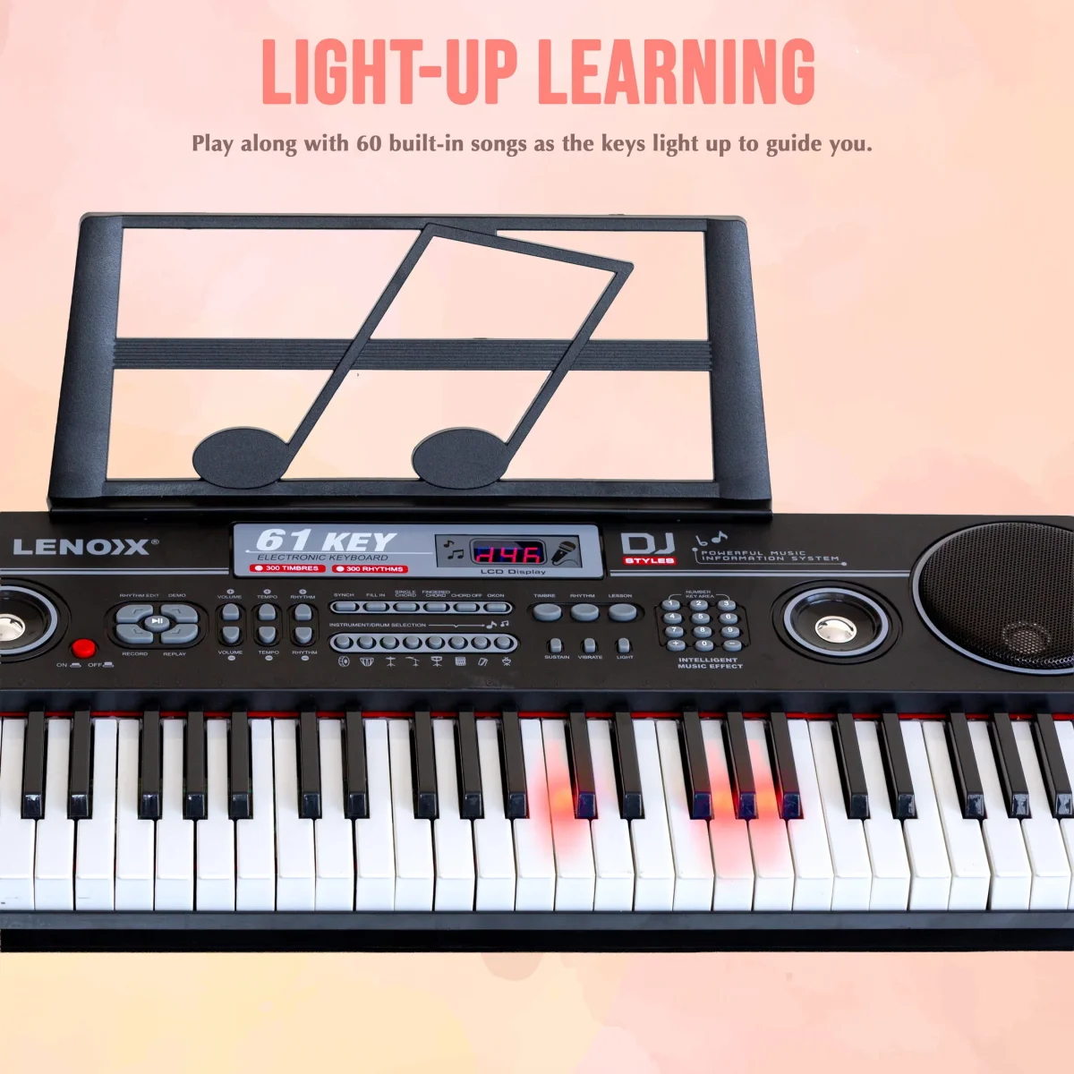 61 Keys Electronic Piano Keyboard with Stand and Microphone - Image 5